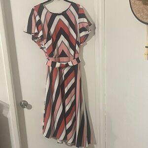 Lane Bryant Striped Chevron Dress